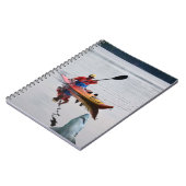 Kayak, paddling, haai, notitieboek uit het thuisla (Linkerzijde)