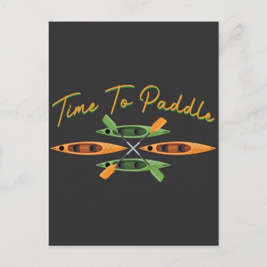 Kayak Paddling Time Whitewater Paddle Boat Lover Briefkaart (Voorkant)