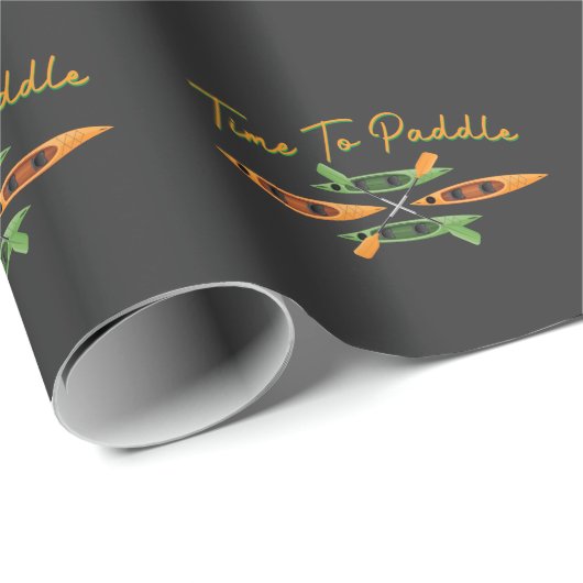 Kayak Paddling Time Whitewater Paddle Boat Lover Cadeaupapier (Rol Hoek)