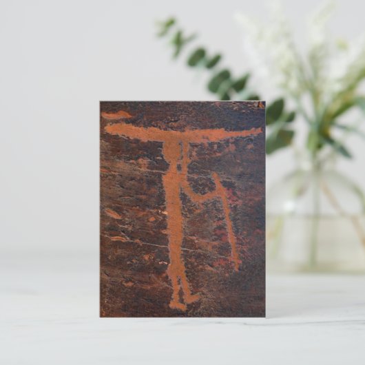 Kayak Petroglyph Briefkaart (Staand voorkant)