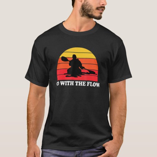 Kayak Retro Sunset Kayaking T-shirt (Voorkant)
