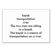 Kayak River Transportation Reading Flashcards Kaart (Achterkant)