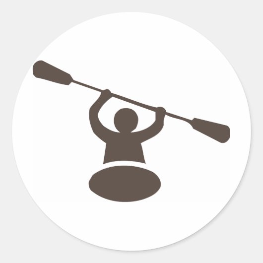Kayak Ronde Sticker (Voorkant)