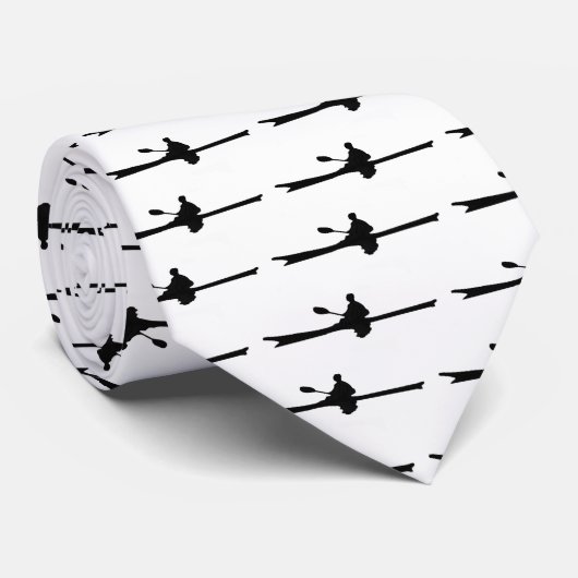 Kayak Silhouette Stropdas (Opgerold)