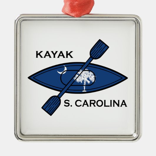 Kayak South Carolina Flag Metalen Ornament (Voorkant)