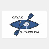 Kayak South Carolina Flag Rechthoekige Sticker (Voorkant)
