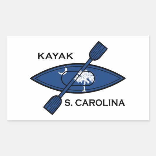 Kayak South Carolina Flag Rechthoekige Sticker (Voorkant)