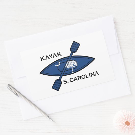 Kayak South Carolina Flag Rechthoekige Sticker (Envelop)