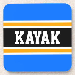 KAYAK Sportief Plezier Helder Blauw Oranje Zwart S Bier Onderzetter