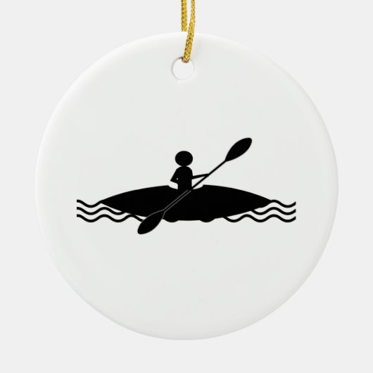 Kayak Stick Man Logo Keramisch Ornament (Voorkant)