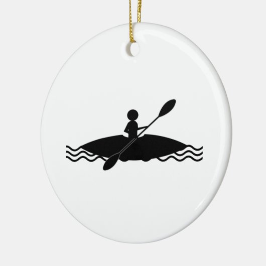 Kayak Stick Man Logo Keramisch Ornament (Links)
