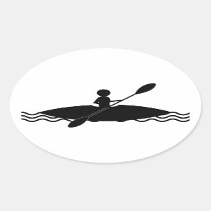Kayak Stick Man Logo Ovale Sticker