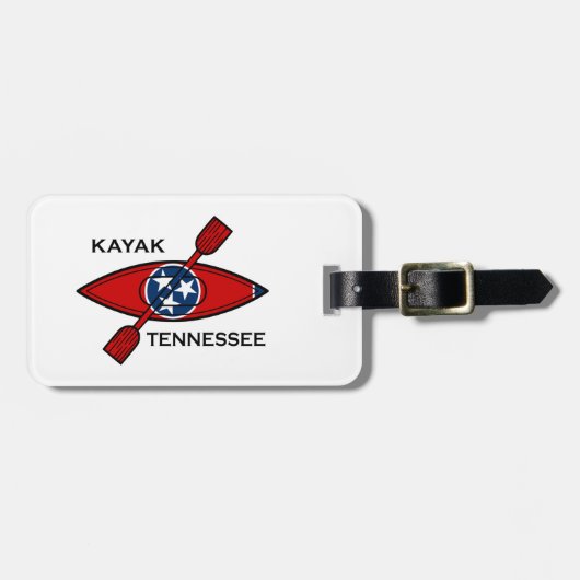 Kayak Tennessee Flag Bagagelabel (Voorkant horizontaal)