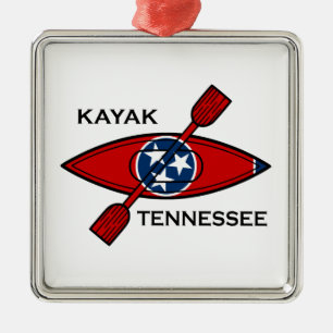 Kayak Tennessee Flag Metalen Ornament