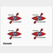 Kayak Tennessee Flag Rechthoekige Sticker (Vel)
