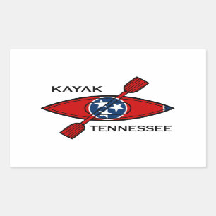 Kayak Tennessee Flag Rechthoekige Sticker