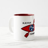 Kayak Tennessee Flag Tweekleurige Koffiemok (Voorkant links)