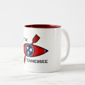 Kayak Tennessee Flag Tweekleurige Koffiemok (Voorkant rechts)
