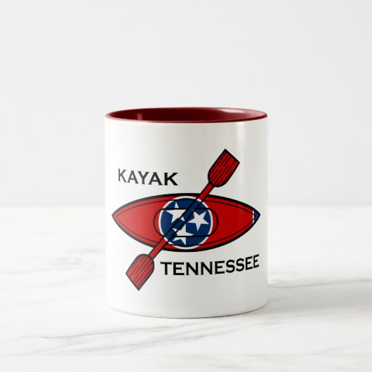 Kayak Tennessee Flag Tweekleurige Koffiemok (Center)