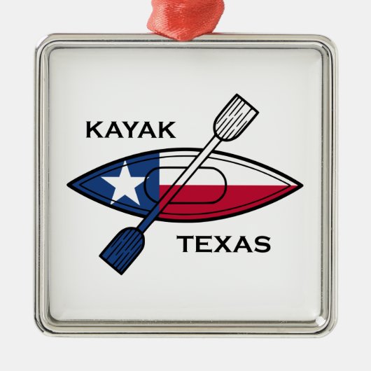 Kayak Texas Flag Metalen Ornament (Voorkant)