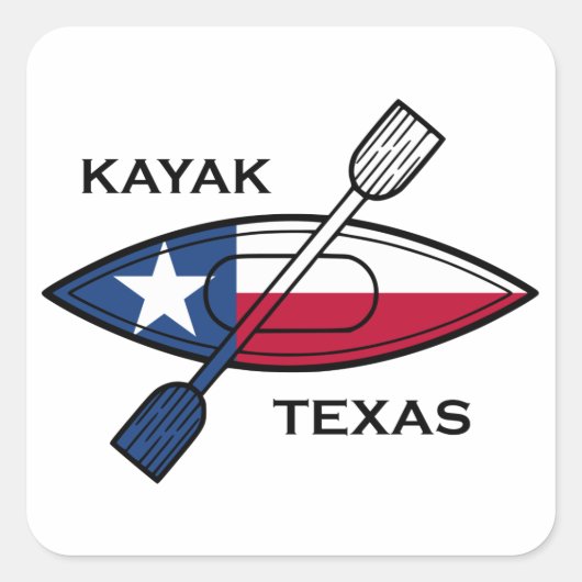 Kayak Texas Flag Vierkante Sticker (Voorkant)
