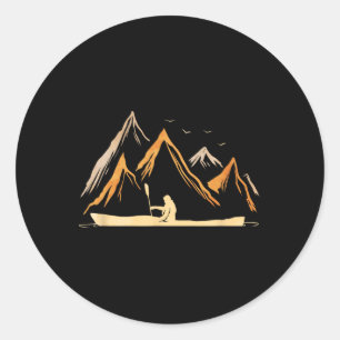 Kayak Vintage Cadeau Voor Rivier Kayak Trip Kayak Ronde Sticker