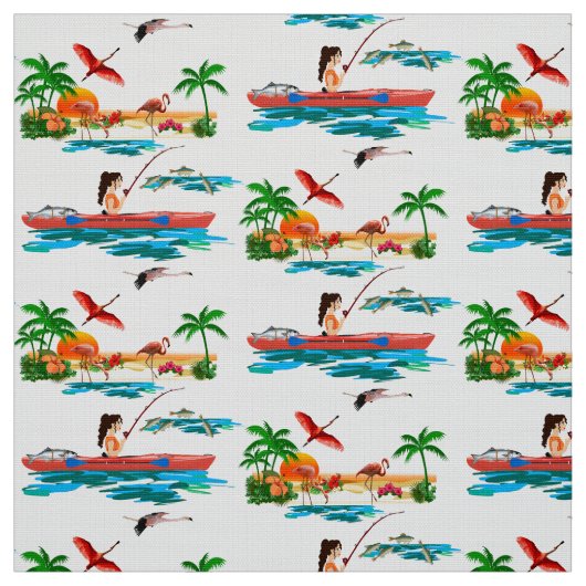 Kayak Vissen Fabric Stof (Swatch)