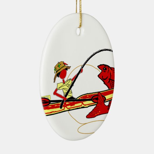 Kayak Vissen Keramisch Ornament (Rechts)