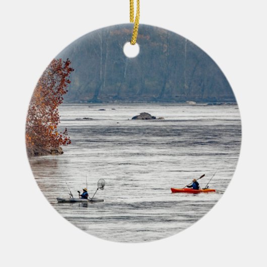 Kayak Vissen Keramisch Ornament (Voorkant)