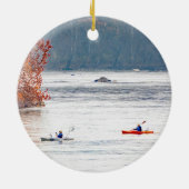 Kayak Vissen Keramisch Ornament (Achterkant)