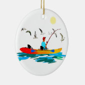 Kayak Vissen Keramisch Ornament (Rechts)