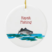 Kayak Vissen Keramisch Ornament (Achterkant)
