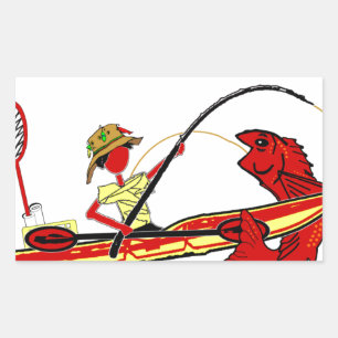 Kayak Vissen Rechthoekige Sticker