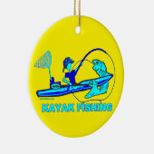 Kayak Vissen Royal Blue Aqua Keramisch Ornament (Rechts)