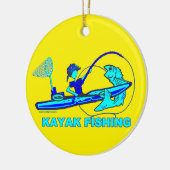 Kayak Vissen Royal Blue Aqua Keramisch Ornament (Links)