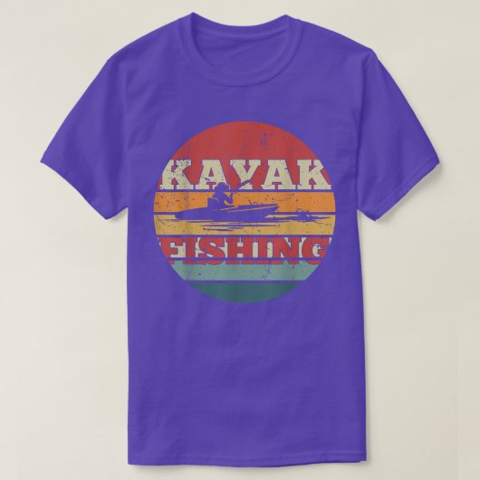 Kayak Vist adviseur Retro Sunset  Lake Fis T-shirt (Design voorkant)