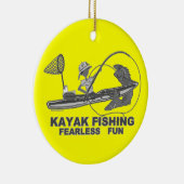 Kayak Vist Black & White Whimsy Keramisch Ornament (Rechts)