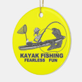 Kayak Vist Black & White Whimsy Keramisch Ornament (Links)