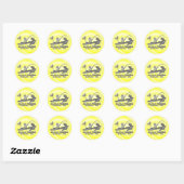 Kayak Vist Black & White Whimsy Ronde Sticker (Vel)