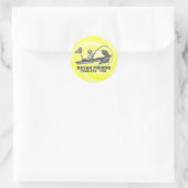 Kayak Vist Black & White Whimsy Ronde Sticker (Tas)