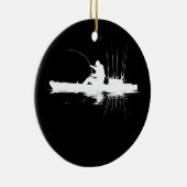 Kayak Vist Fisherman Angler Kayaking Angling Keramisch Ornament (Rechts)