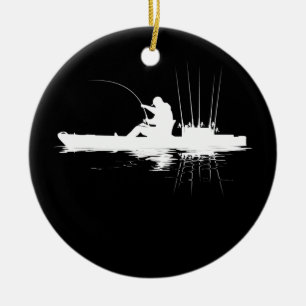 Kayak Vist Fisherman Angler Kayaking Angling Keramisch Ornament