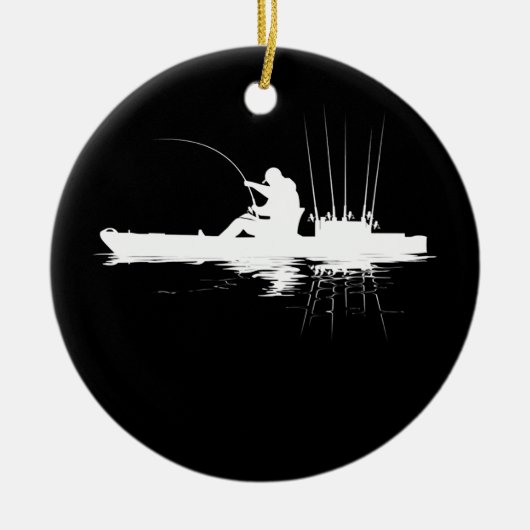 Kayak Vist Fisherman Angler Kayaking Angling Keramisch Ornament (Voorkant)