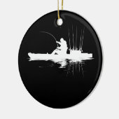 Kayak Vist Fisherman Angler Kayaking Angling Keramisch Ornament (Links)