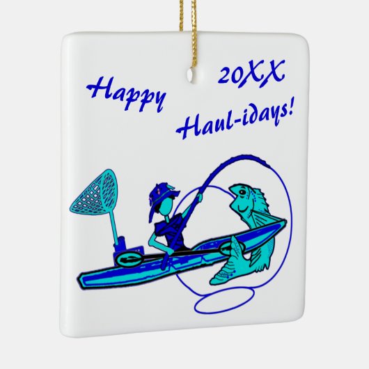 Kayak Vist Holiday Ceramic Ornament (Rechts)