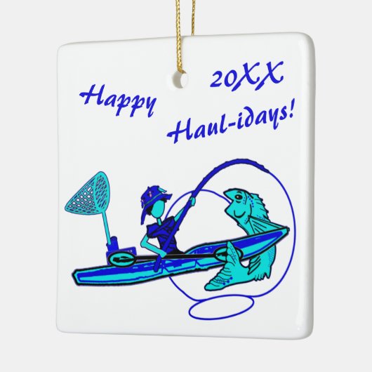 Kayak Vist Holiday Ceramic Ornament (Links)