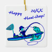 Kayak Vist Holiday Ceramic Ornament (Voorkant)