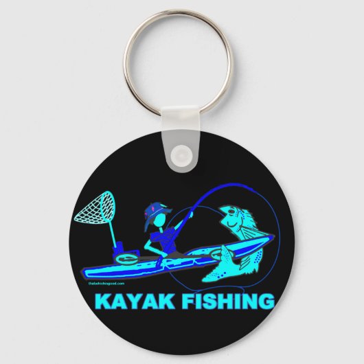 Kayak Vist in Blues Sleutelhanger (Voorkant)