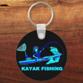 Kayak Vist in Blues Sleutelhanger (Voorkant)