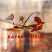 Kayak Vist in Reds Yellow Raamsticker (Vel 2)
